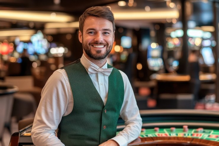 Live Blackjack table on tini99 showing dealer hand, player cards, and action buttons